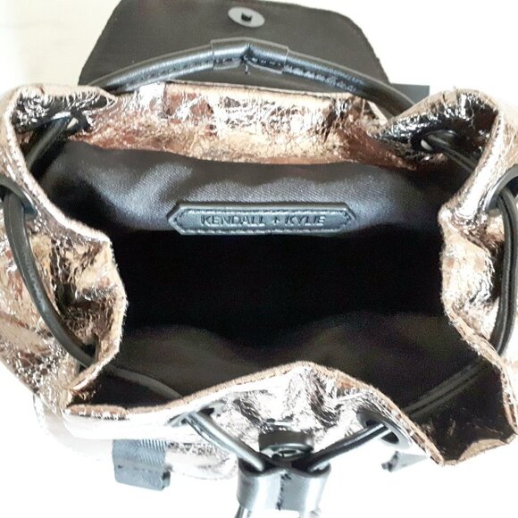 NWT Kendall + Kylie gold logo metallic backpack - Picture 5 of 5